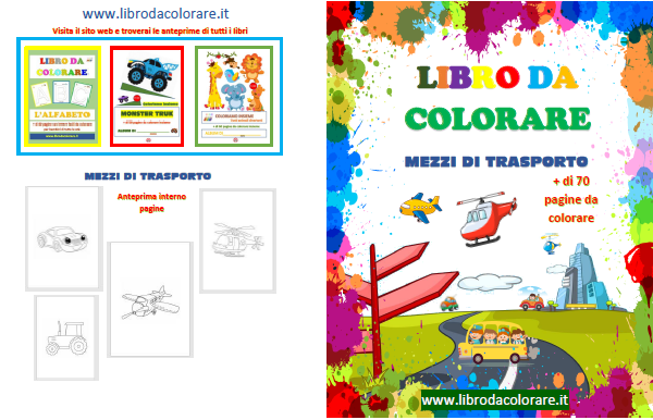 libro da colorare Mezzi di trasporto